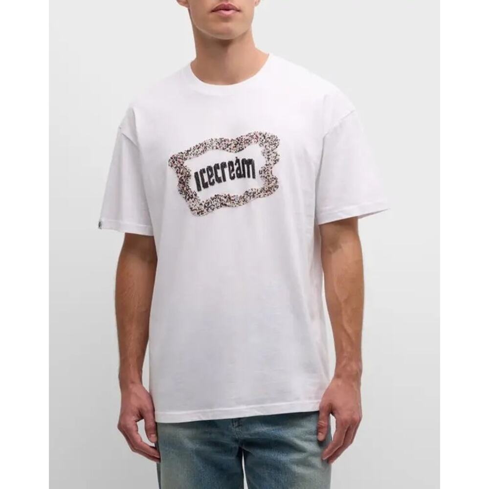Billionaire Boys Club ICECREAM White Beaded Flag Tee Cones & Bones Streetwear M